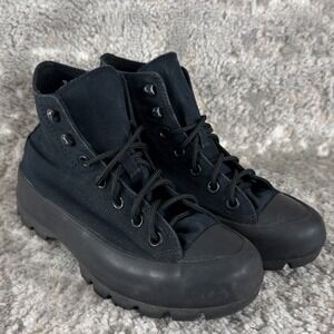Converse Size 7 Chuck Taylor All Star Lugged Heel Shoes Sneakers Lace Up Black